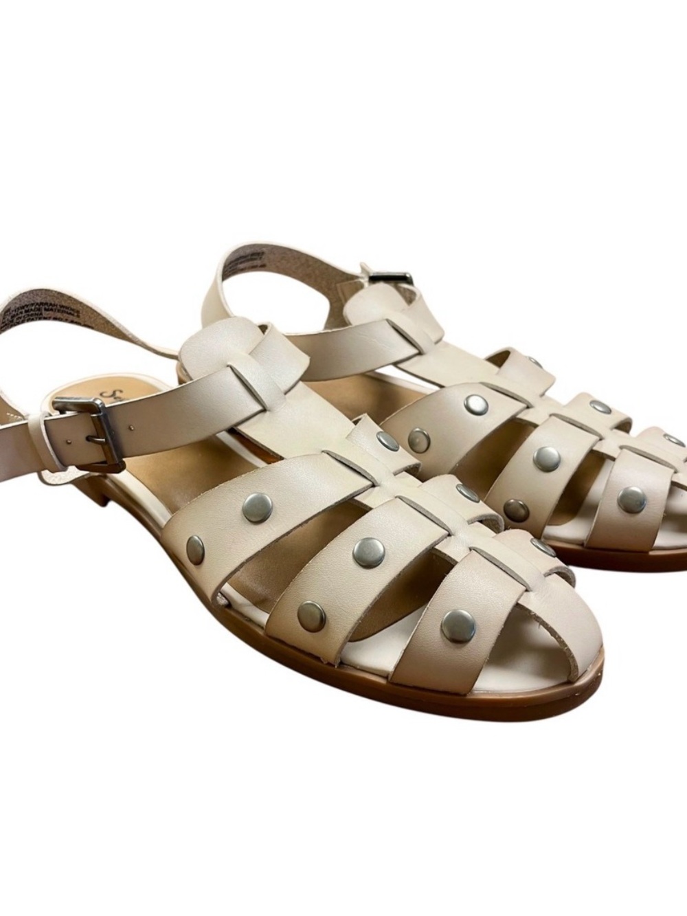 Seychelles Cream Studded Fisherman Sandals